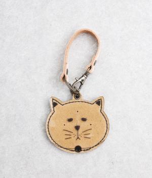ねこモフバッグチャーム(こまりがおクロ-F)