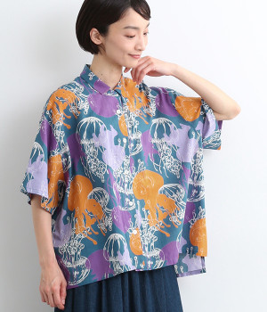 ジェリーフィッシュブラウス(ネイビー-ONESIZE)