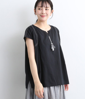 ソロモンブラウス(ブラック-ONESIZE)