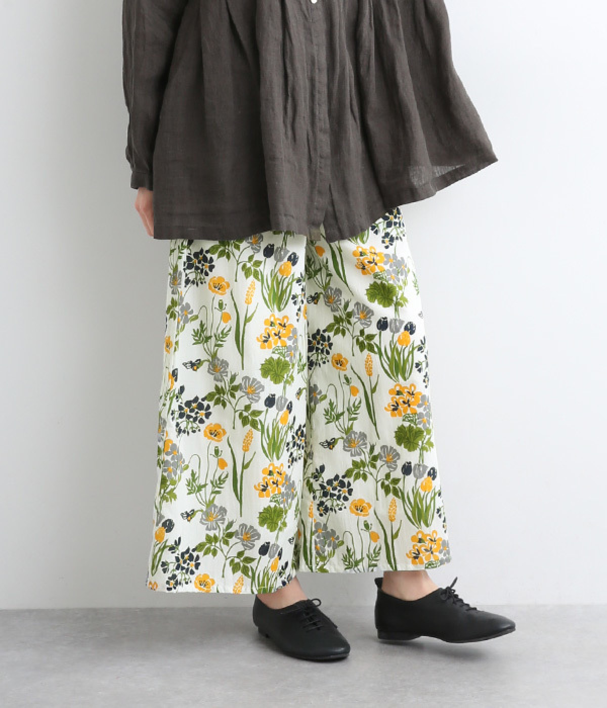 コットンモダールナショナルフラワーパンツ(ホワイト-ONESIZE)