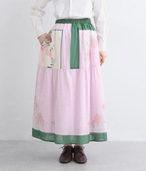 「coco made」さんコラボ　コットンレーヨンスカーフプリントスカート