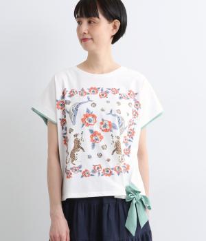 コットンインパチェンスリボンTシャツ(ホワイト-F)