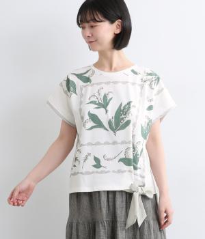 コットンリリーリボンTシャツ(ホワイト-F)