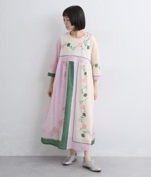 「coco made」さんコラボ　コットンレーヨンスカーフプリントワンピース