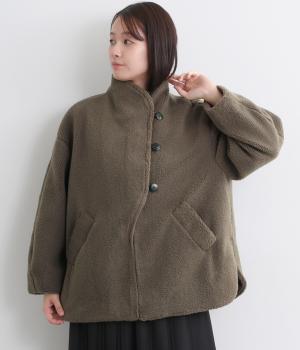 デザインカラーボアコート(モカ-M)