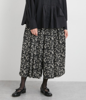 タックギャザーデザインパンツ(フラワー-ONESIZE)