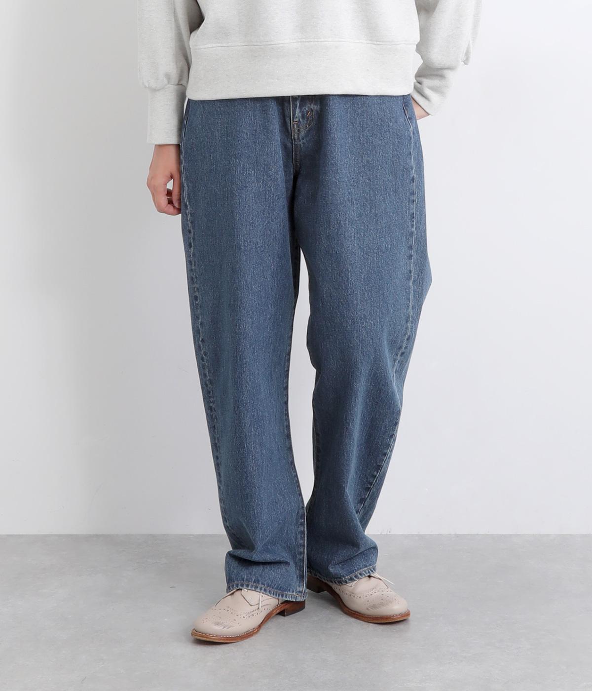 ワイドストレートデニム(ブルー-M)