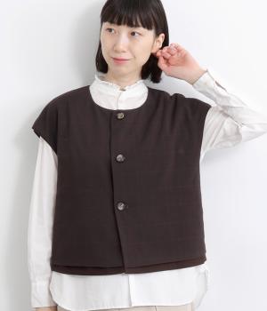 リバーシブルデザインベスト(ブラウン-M)