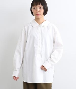 ダブルカラーデザインシャツ(オフホワイト-M)