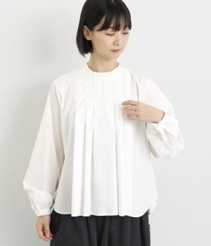 タックデザインブラウス(オフホワイト-M)
