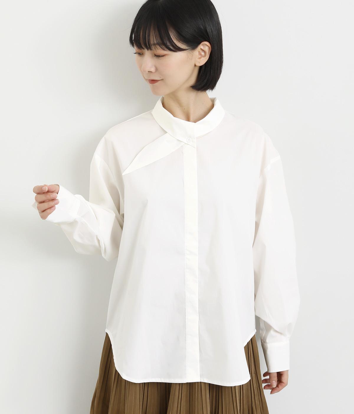 ボウタイデザインブラウス(オフホワイト-M)