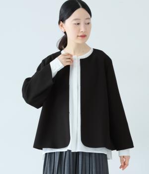 【8月上旬発売予定】【慶弔両用】ノーカラーフォーマルジャケット(ブラック-L)