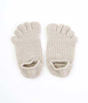 肌ばなれのよい、リネンのスニーカーソックス(浜辺-ONESIZE)