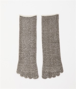 シルク&ウール パイル5本指靴下(落ち葉-ONESIZE)