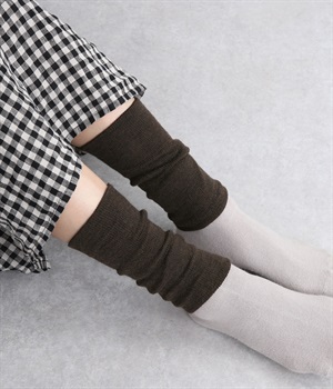 レッグウォーマー薄手ショート丈(ブラウン-ONESIZE)