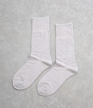 シルク＆ウール2層ソックス（ミストグレー×シェルピンク・F）