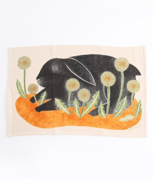 MiW　ティータオル(ウサギ　幸せな黒兎-ONESIZE)