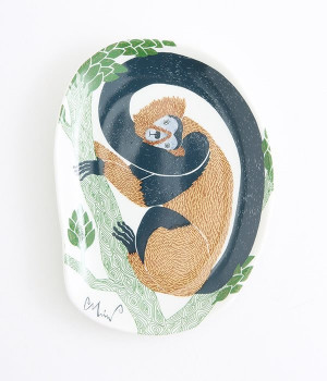 MiW　小皿(茂林の枝の猿-ONESIZE)