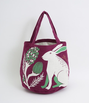 MiWトートバッグ(平原の花のウサギたち-ONESIZE)