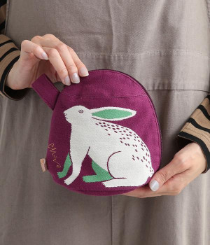 MiWマチつきポーチ(平原の花のウサギたち-ONESIZE)