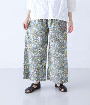 ブロックプリントワイドパンツ