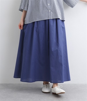 コットンローンギャザースカート(ネイビー-ONESIZE)