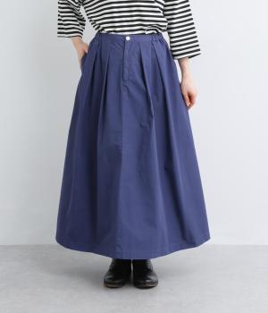 ウェザーガーメントダイタックギャザースカート(ネイビー-F)