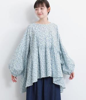 ローンリップルレインドロップワイドプルオーバー(ブルー-F)