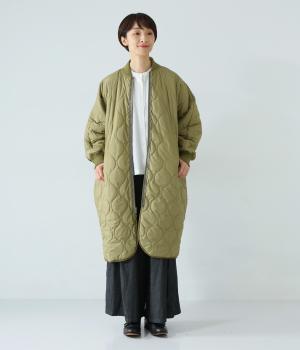 キルティングリバーシブルドルマンコート(オリーブ-F)