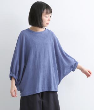 ウェービーボイルブラウス(ブルー-F)