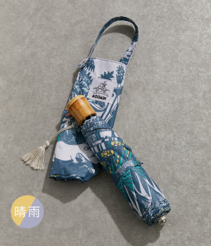 MOOMIN　晴雨兼用　折りたたみ傘(たのしいムーミン一家／ブルー-ONESIZE)