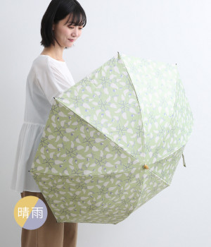 晴雨兼用　北欧柄　2段折りたたみ傘(バタフライフィッシュ-ONESIZE)