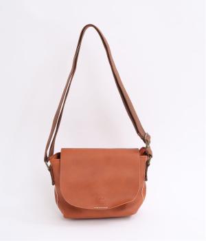 カラー合皮　合皮　ミニショルダーバッグ(オレンジ-ONESIZE)