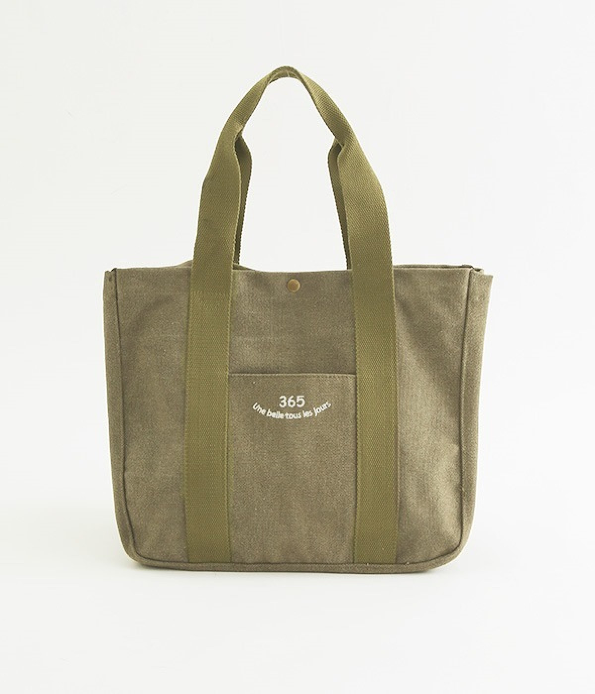 ３６５　仕切りトートバッグ(カーキ-ONESIZE)