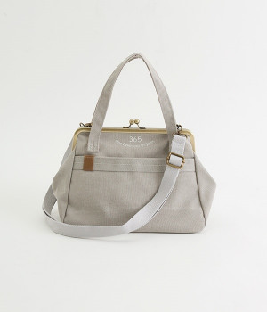 ３６５　２WAYがま口バッグ(グレー-ONESIZE)