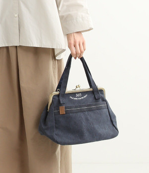 ３６５　２WAYがま口バッグ(ネイビー-ONESIZE)