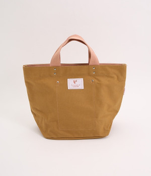 帆布配色　舟形トートバッグ(ブラウン-ONESIZE)