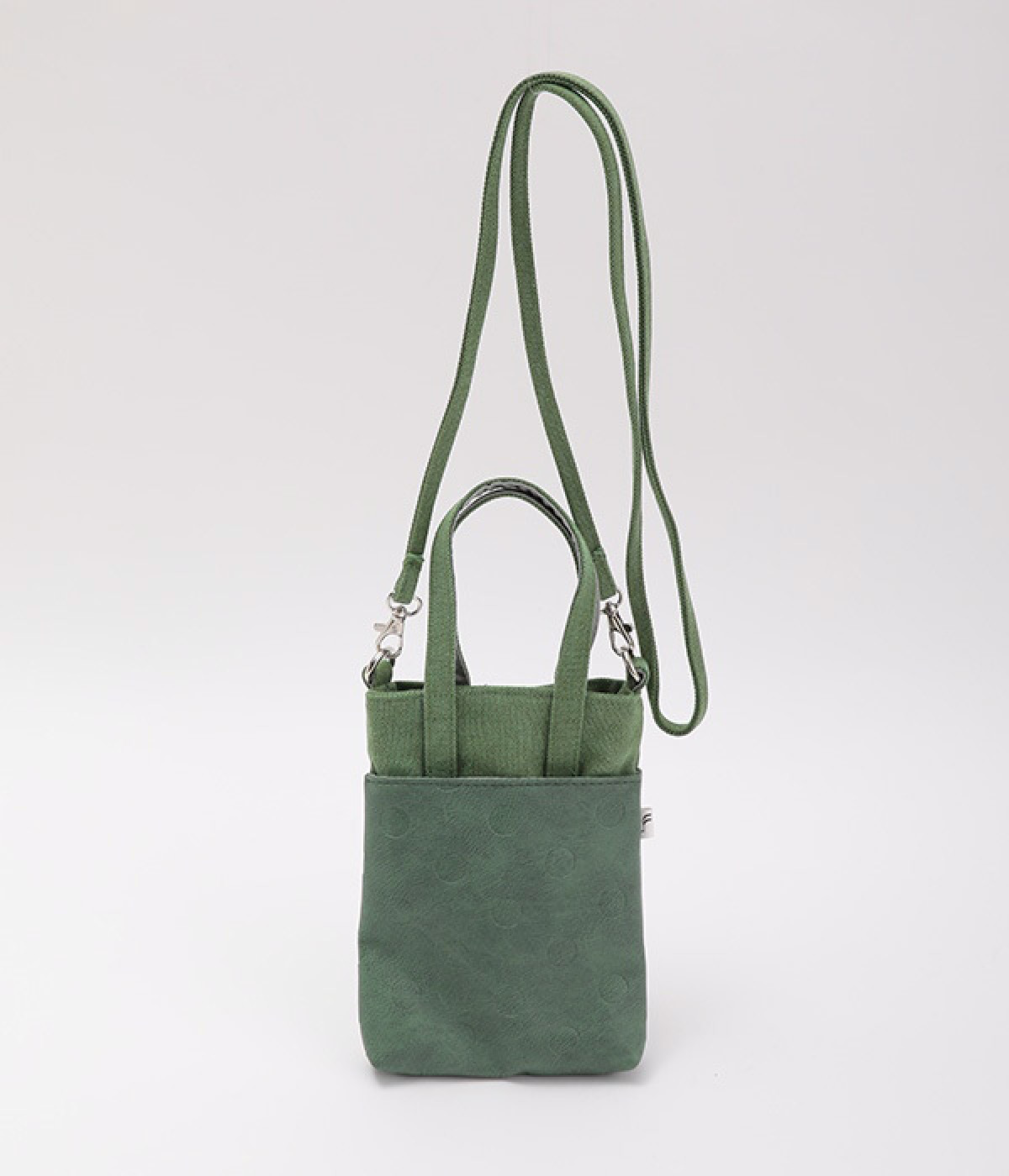 帆布×ドット　合皮マイクロバッグ(グリーン-ONESIZE)