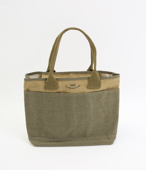 365プリントリサイクルロゴプリントトートバッグ大(カーキ-ONESIZE)