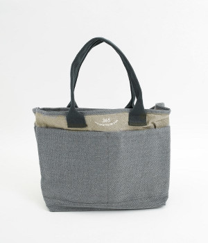 365プリントリサイクルロゴプリントトートバッグ大(ネイビー-ONESIZE)