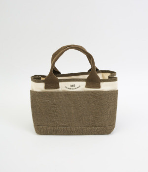 365プリントリサイクルロゴプリント仕切りトートバッグ(ブラウン-ONESIZE)