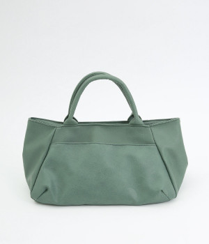 ドットカラー　合皮トートバッグ(グリーン-ONESIZE)