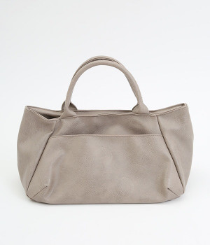 ドットカラー　合皮トートバッグ(グレージュ-ONESIZE)