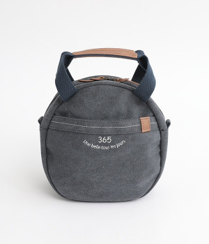 365　帆布ロゴ刺繍　サークルトートバッグ(ネイビー-ONESIZE)