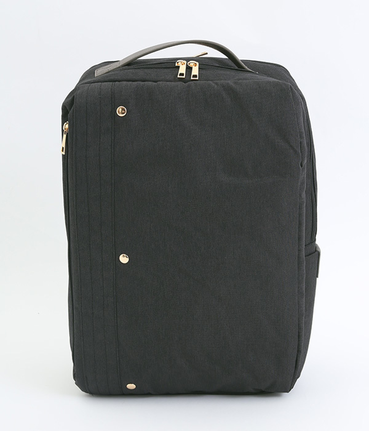 ポリキャンバス×合皮　リュック(ブラック-ONESIZE)