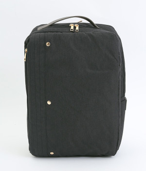 ポリキャンバス×合皮　リュック(ブラック-ONESIZE)