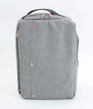 ポリキャンバス×合皮　リュック(グレー-ONESIZE)