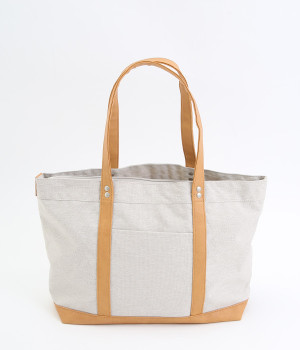 ポリキャンバス×合皮　舟型トートバッグ(キナリ-ONESIZE)