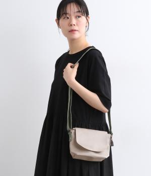 カラー合皮　合皮　ミニショルダーバッグ(グレージュ-ONESIZE)