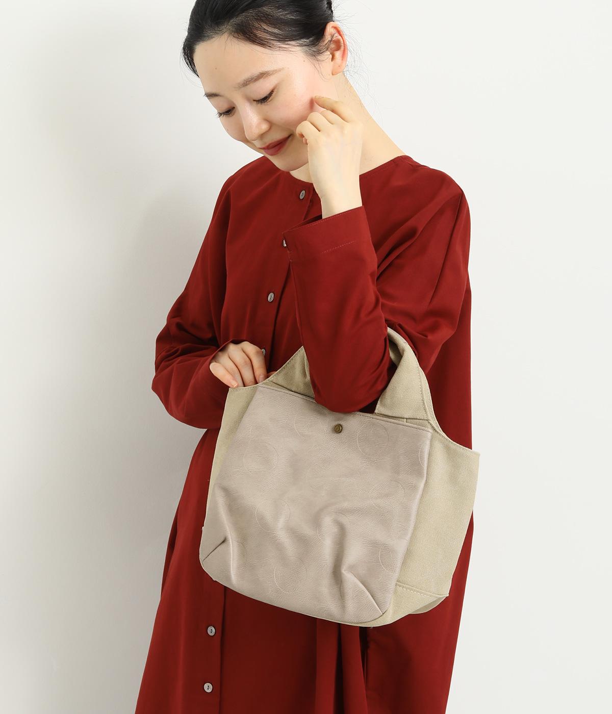 洗い帆布×合皮あおり手提げ(グレージュ-ONESIZE)